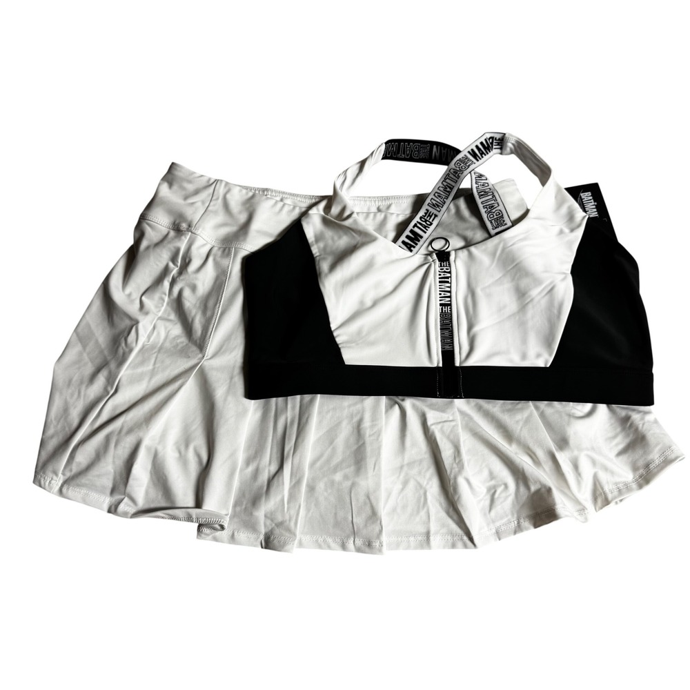 Eleven by Venus Williams Batman Tennis Set Skort & Sports Bra White Black‎ XL